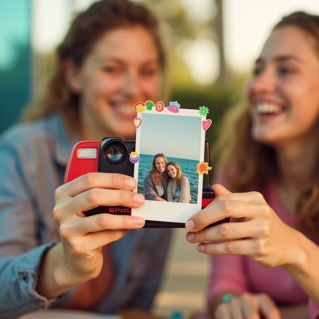 полароид камера са налепницама